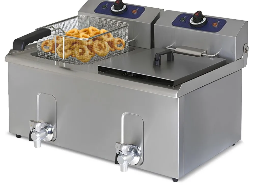 MASTRO Fritteuse 2x 3kW, 8+8 Liter, 230 V