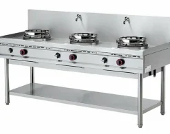 MASTRO Gas-Wokkochfeld 3 Brenner, Wasserhähne, Breite 200cm,3x 13kW