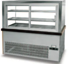 MASTRO Kuchentheke Konditoreitheke PRO Holzfront, 1400x780x1310mm