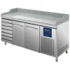 MASTRO Pizzatisch 2150 mm mit 2 Türen 600x400mm, 7 Schubladen EN