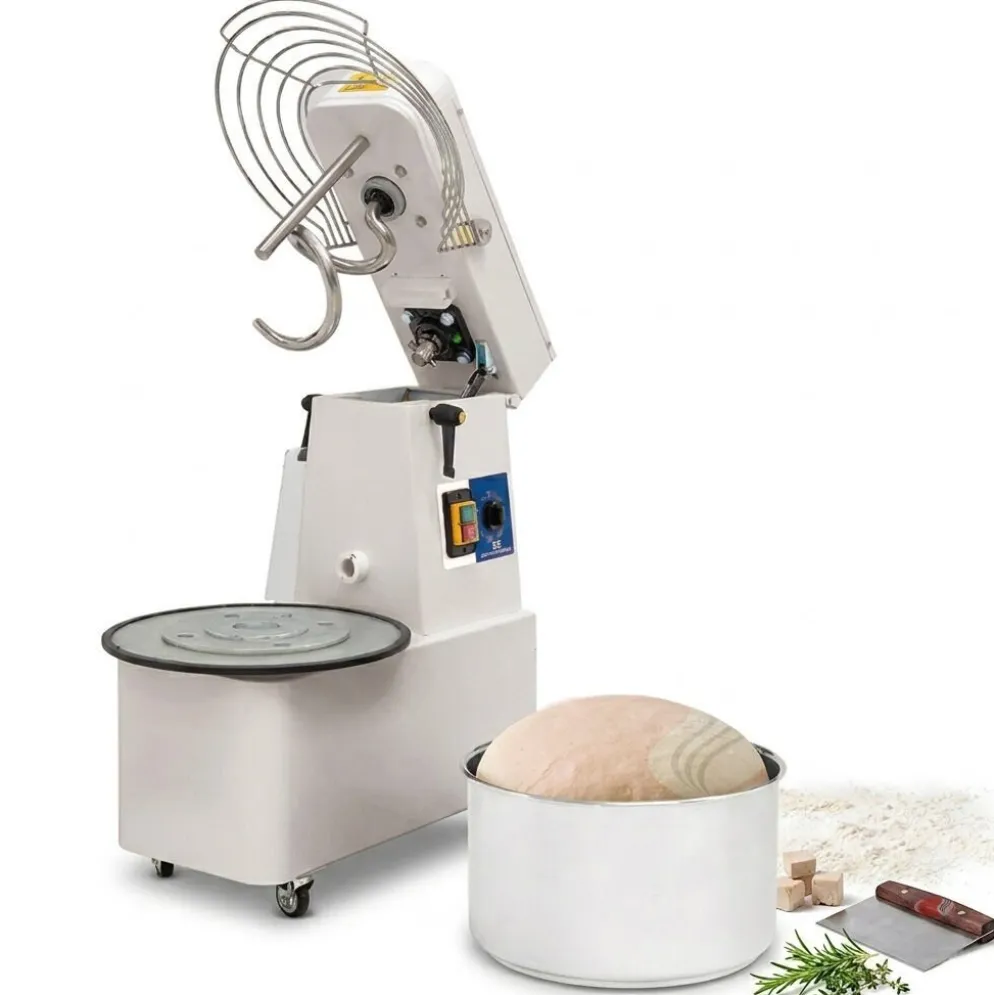 MASTRO Spiralteigkneter auf Räder, 42 kg/48 Liter, Timer abnehmbarer Kessel