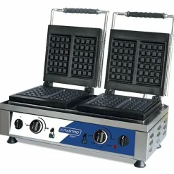 MASTRO Waffeleisen mit 2 Platten Typ "Bruxelles", feste Platten