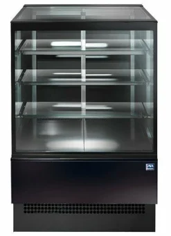 MASTRO Warme Theke, 3 Regalböden, gerade Frontverglasung, Umluft, B=905 mm