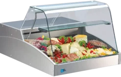 Mehrzweck-Kühlvitrine Super 1000 C mit gebogenem Glasaufbau