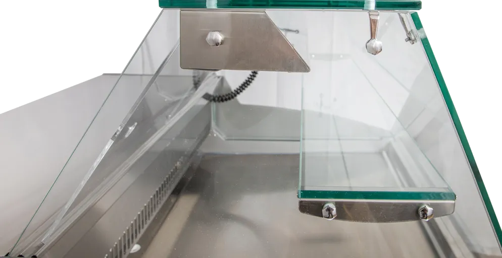 Mehrzweckvitrine Super 1250 mit geradem Glasaufbau