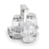 Menage 3-teilig, Salz, Pfeffer & Zahnstocher, Höhe 10,5 cm, Edelstahl, Glas