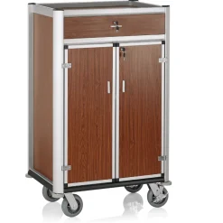 Minibar Servicetrolley, 85 x 60 x 135 cm, helle Kanten,Holzoptik