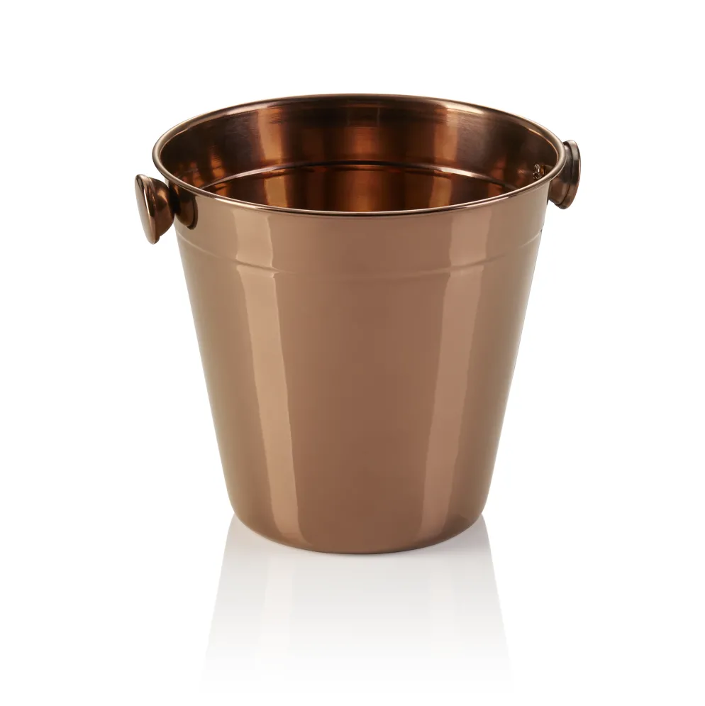 Mini Eiseimer, Ø 14 cm, Höhe 13 cm, 1 Liter, PVD bronze, Chromnickelstahl