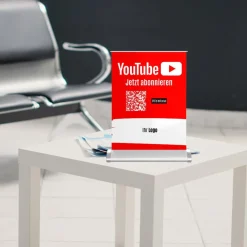Mini-Roll-Up Tischaufsteller für Youtube YOU60 mit QR-Code+Logo