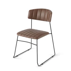 Mundo Stapelstuhl Cognac, gepolstert, feuerhemmend, 54x55x79cm