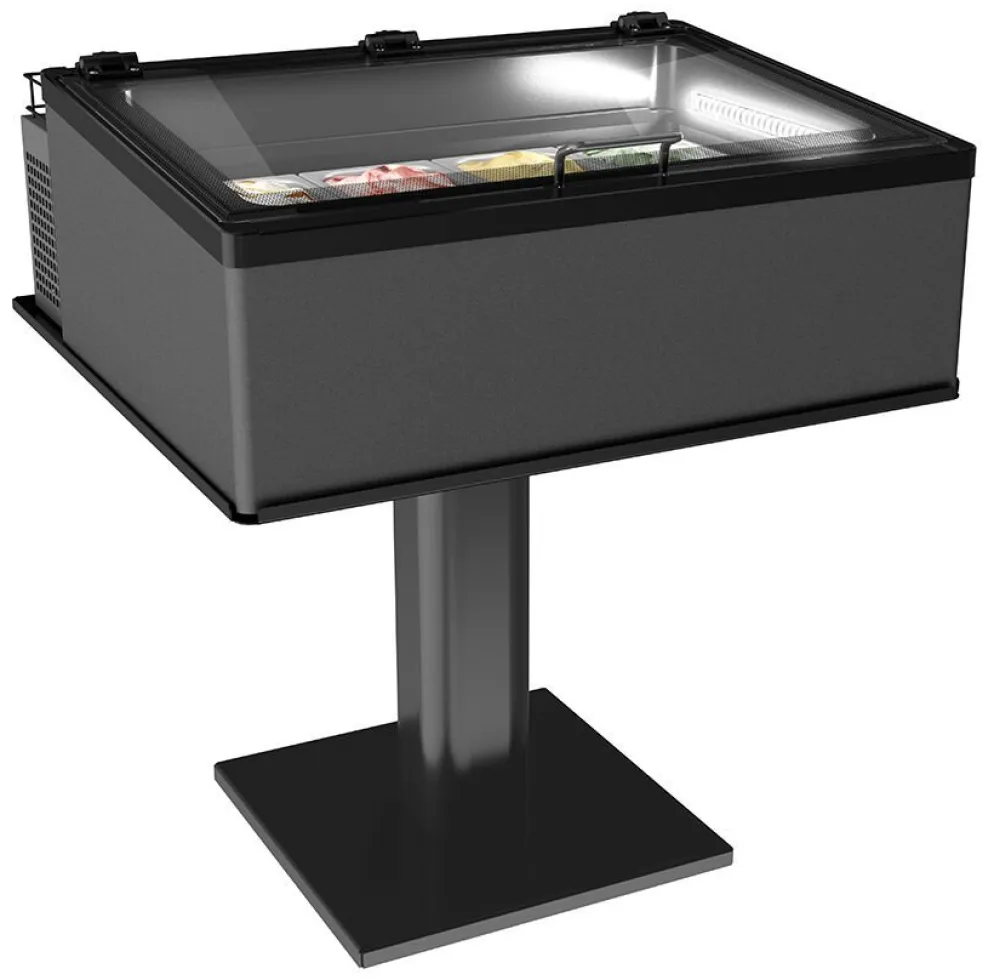 NORDCAP Auftisch-Eisvitrine MINI CREAM 4V LED GRAU