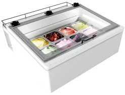 NORDCAP Auftisch-Eisvitrine MINI CREAM 4V LED WEISS