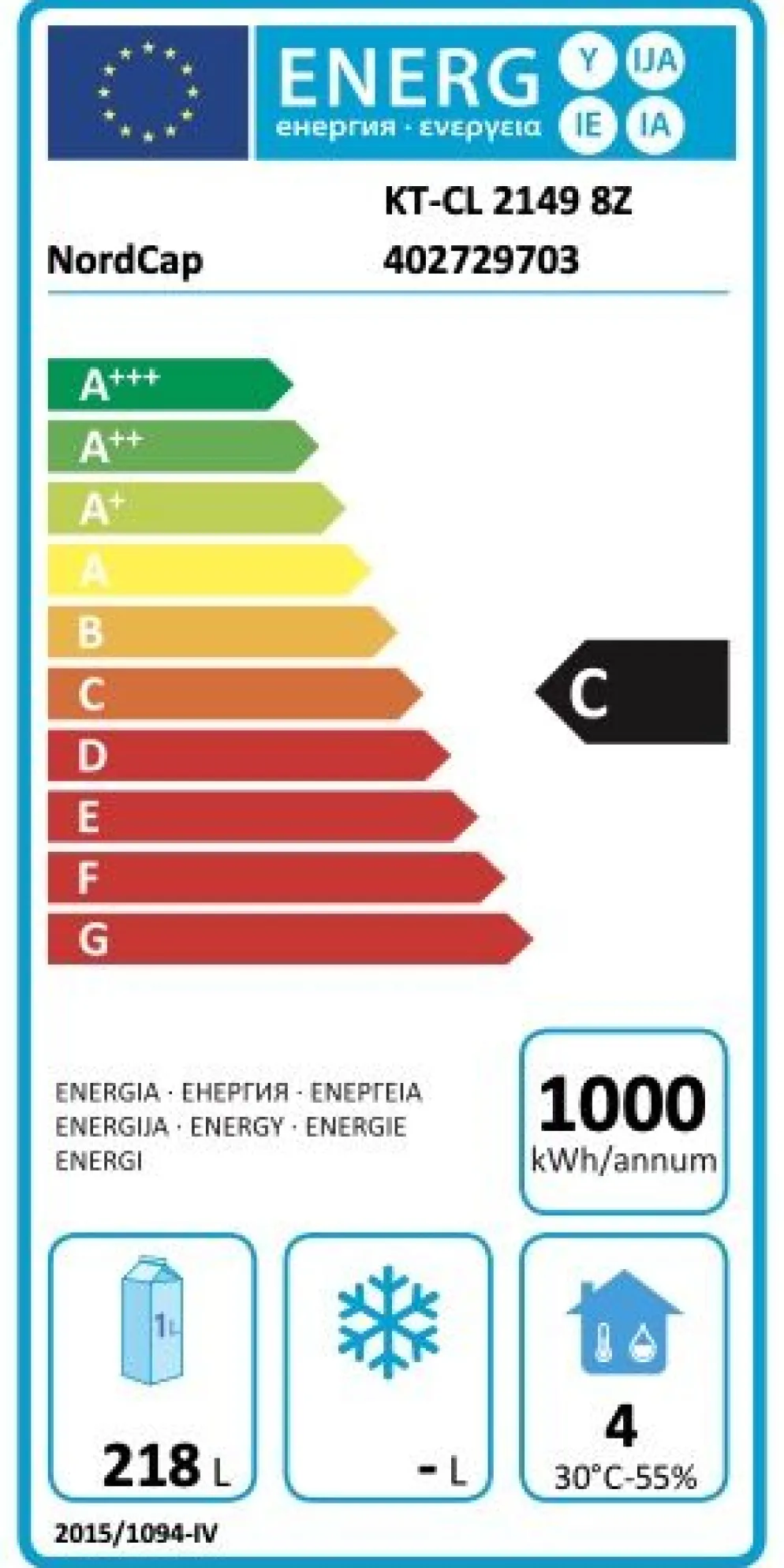 NordCap COOL-LINE Kühltisch (4 Abteile) KT-CL 2149 8Z