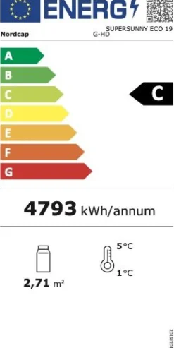 NordCap COOL-LINE Wandkühlregal SUPERSUNNY ECO 19 G-HD
