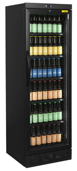 NORDCAP Glastürkühlschrank KU 385 G II BLACK, Breite 595mm