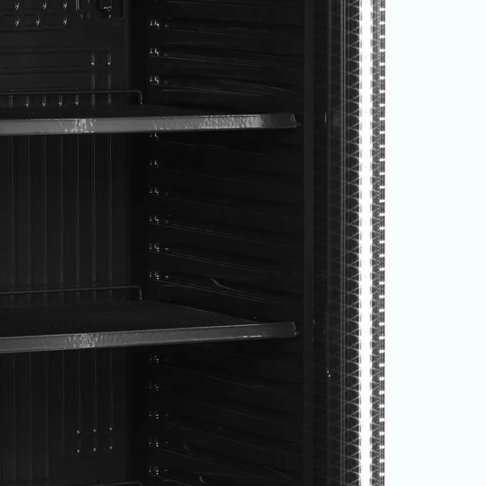 NORDCAP Glastürkühlschrank KU 385 G-CP Black, Breite 595mm
