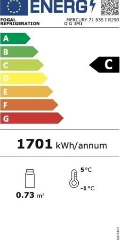 NORDCAP Impuls-Wandkühlregal MERCURY 071 H 1424 M1 BLACK