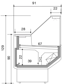 NordCap Kühltheke PATAGONIA 150UM Umluft, 1500x910x1250mm
