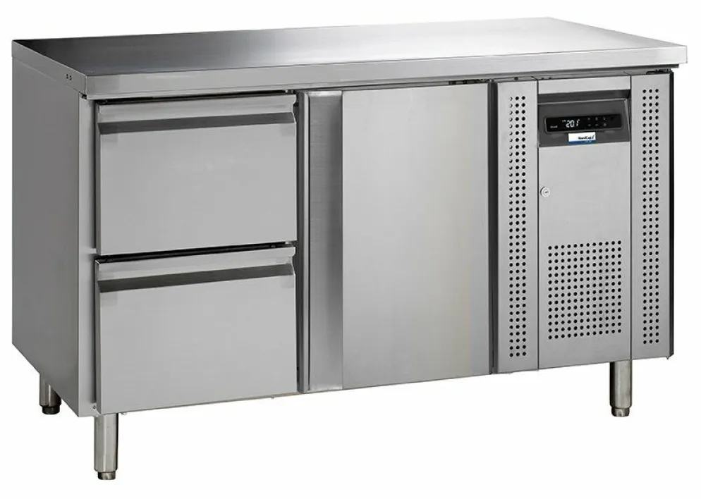NordCap Kühltisch KTM2, 2 Schubladen 1/2GN, 1 Tür, 1355x700x860mm