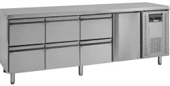 NordCap Kühltisch KTM4, 1 Türen, 6 Schubladen GN1/2, 2230x700x860mm