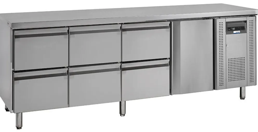 NordCap Kühltisch KTM4, 1 Türen, 6 Schubladen GN1/2, 2230x700x860mm