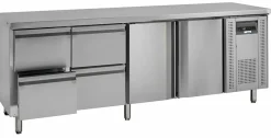 NordCap Kühltisch KTM4, 2 Türen, 4 Schubladen GN1/2, 2230x700x860mm