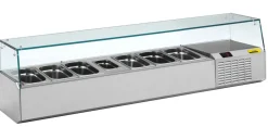 NORDCAP Pizzakühltisch-Aufsatz A1610 für 6x GN1/4, 1x GN1/9, Breite 1610mm