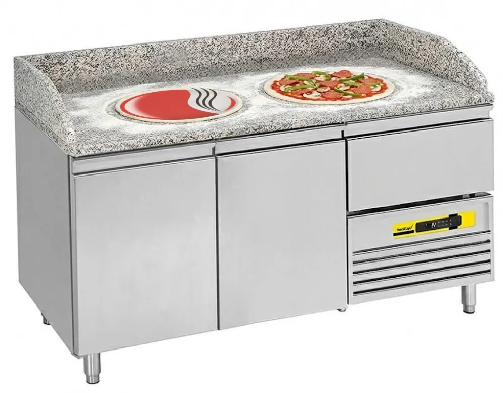 NORDCAP Pizzakühltisch PT 2-C, EN 600x400mm, Breite 1610mm