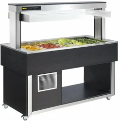 NordCap Salatbar TR-GREEN 6/1, elektrische Haube, Farbe Wenge