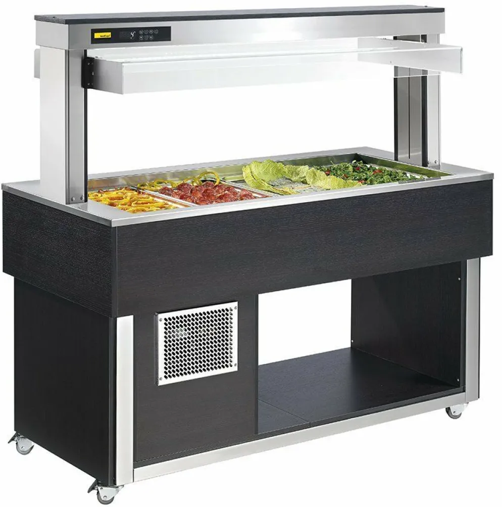 NordCap Salatbar TR-GREEN 6/1, elektrische Haube, Farbe Wenge