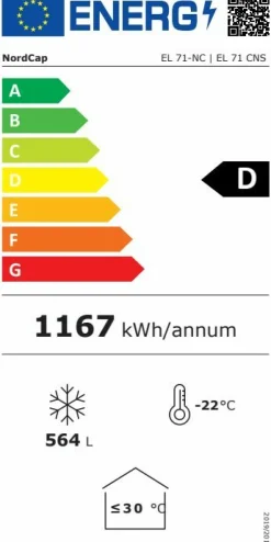 NordCap Tiefkühltruhe EL 71 mit CNS-Klappdeckel, 691 Liter