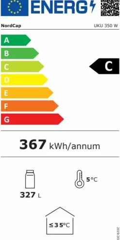 NordCap Umluft-Gewerbekühlschrank UKU 350 W, Breite 597mm