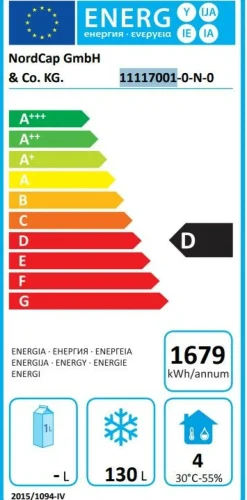 NordCap Unterbautiefkühltisch UTKT 1200, 2 Schubladen GN 1/1
