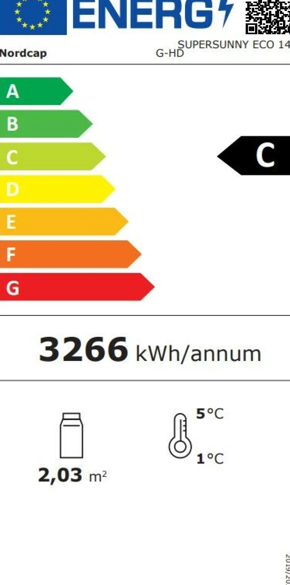 NordCap Wandkühlregal SUPERSUNNY ECO 14 G-HD, Breite 1335mm