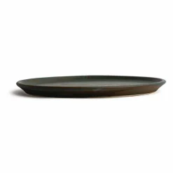Olympia Canvas runder Teller mit schmalem Rand dunkelgrün Ø-26,5cm (6 Stück)
