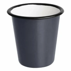 Olympia Emaille Becher grau-schwarz 31cl (6 Stück)