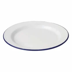 Olympia Emaille Essteller weiß-blau 30cm (6 Stück)