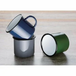 Olympia Emaille Tasse grün-schwarz 35cl (6 Stück)