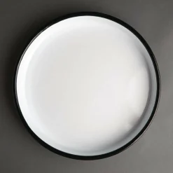 Olympia rundes Serviertablett weiß-blau 32cm