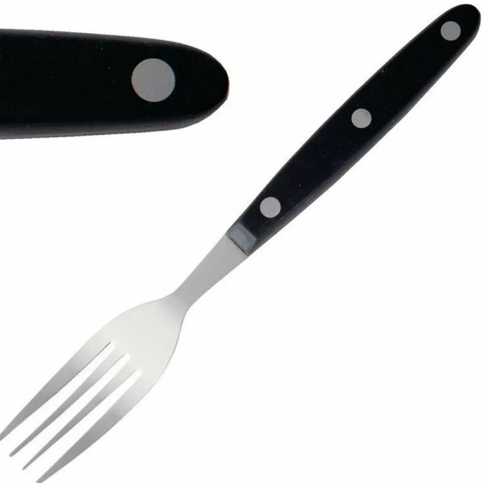 Olympia Steakgabel mit schwarzem Griff (12 Stück)