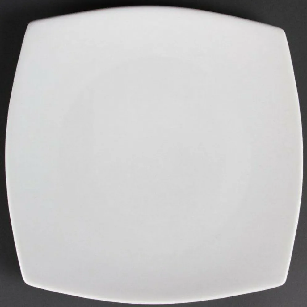 Olympia Whiteware abgerundete quadratische Teller 24cm (12 Stück)