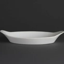 Olympia Whiteware ovale Gratinschalen weiß 29 x 16,6cm (6 Stück)