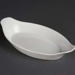 Olympia Whiteware ovale Schale mit Griffen 23cm (6 Stück)