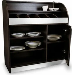 ONESSO Besteckschrank 100 Wenge ALU mit Soft-Close-Tür