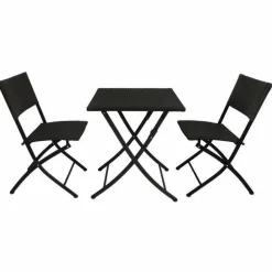 Outdoor Tisch KRISTA 160 eckig Schwarz Klappbar, 60x60x71cm