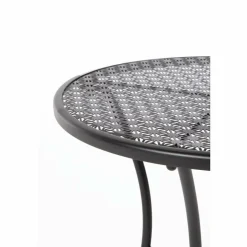 Outdoor Tisch KRISTA 140 rund aus Stahl Schwarz, 60x60x71cm