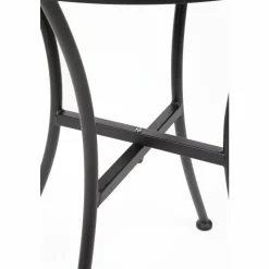 Outdoor Tisch KRISTA 140 rund aus Stahl Schwarz, 60x60x71cm