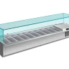 Pizzakühlaufsatz mit Glasaufsatz 10x 1/4 GN | 2000x335x460 mm