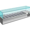 Pizzakühlaufsatz mit Glasaufsatz 8x 1/3 GN | 1800x335x460 mm