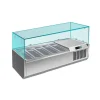 Pizzakühlaufsatz mit Glasaufsatz 5x 1/4 GN | 1200x335x460 mm